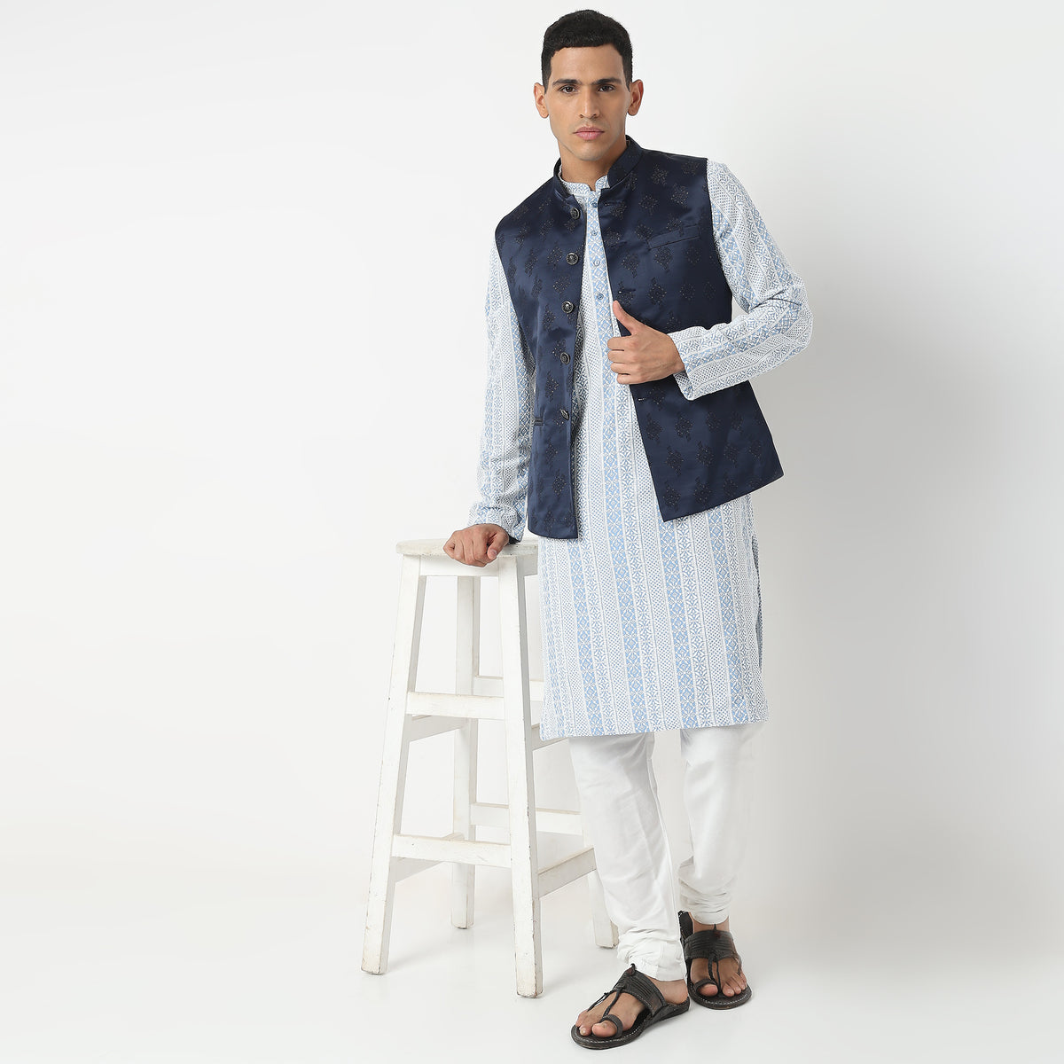 Regular Fit Embroidered Kurta Sets