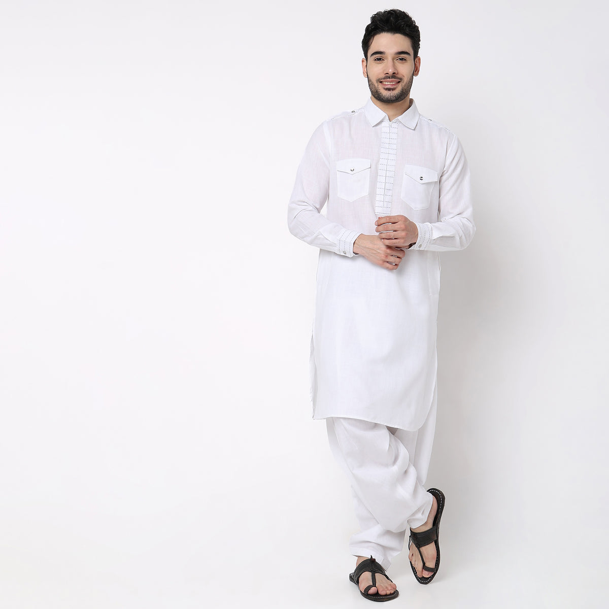 Regular Fit Solid Ethnic Sets