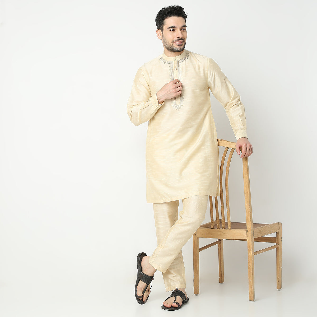 Regular Fit Embroidered Kurta Sets