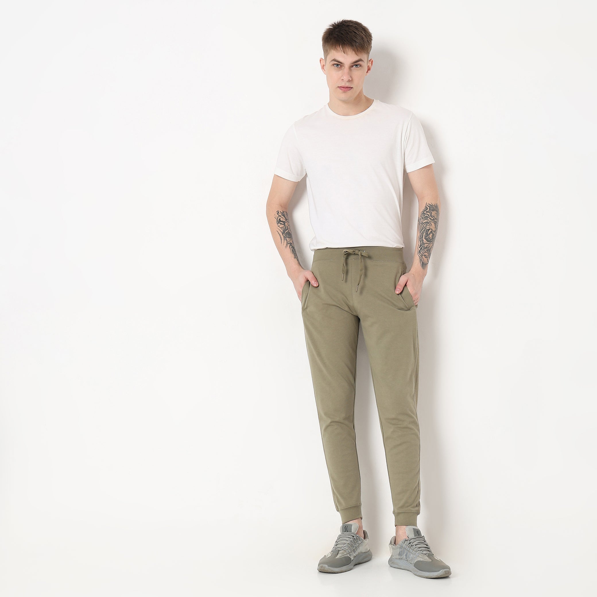 Buy Regular Fit Solid High Rise Joggers - Style Union