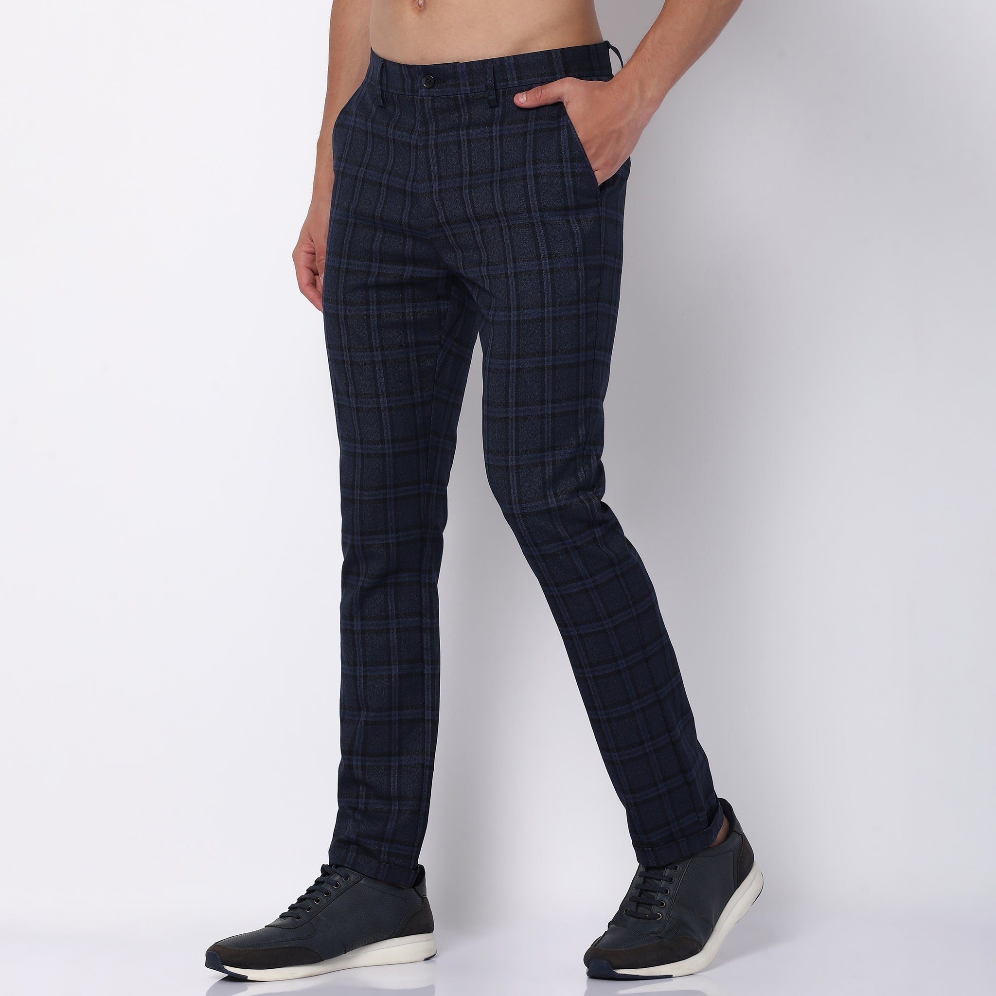 Men's on sale chequered chinos