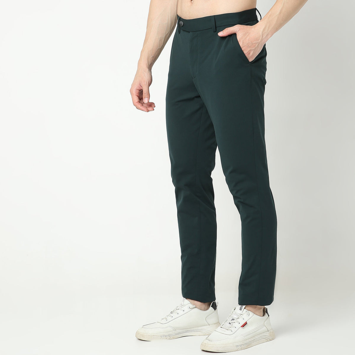 Regular Fit Solid Chinos