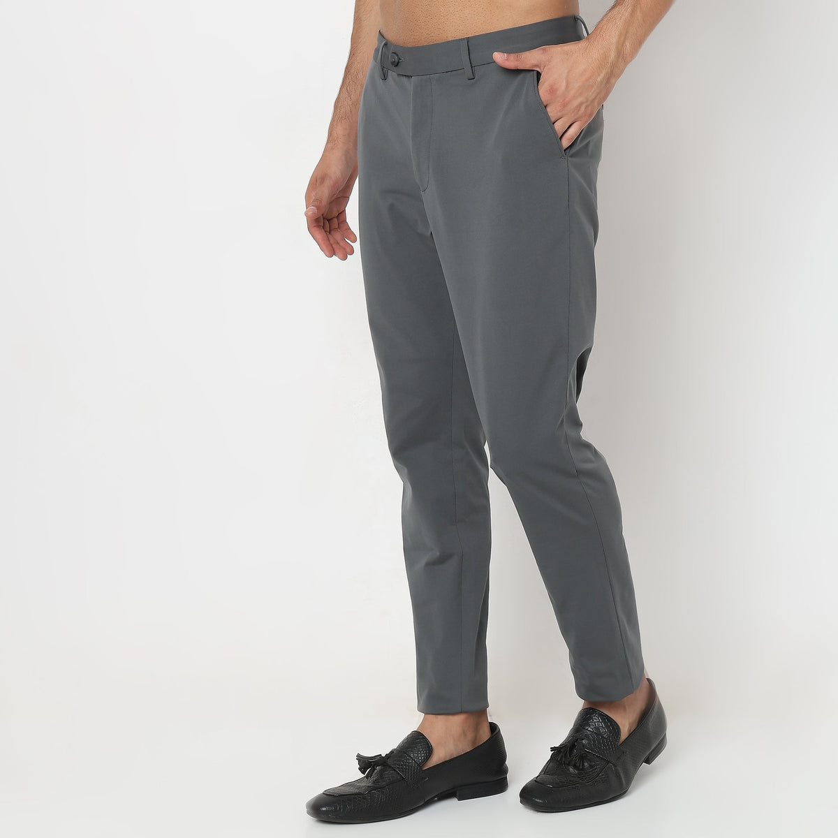 Regular Fit Solid Chinos