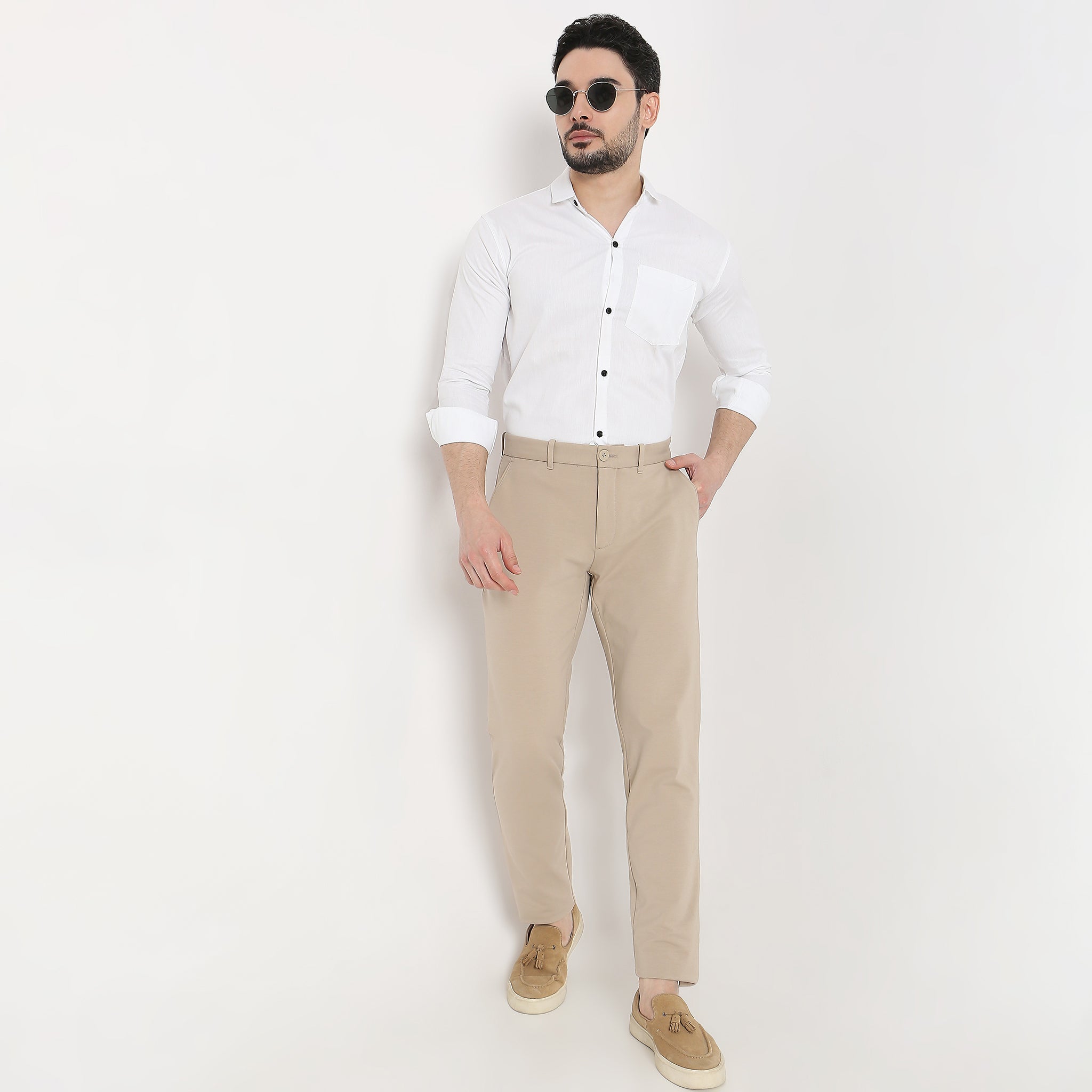 Buy SAM & JACK - Grey Cotton Blend Regular Fit Men's Formal Pants (Pack of  1) Online at Best Price in India - Snapdeal