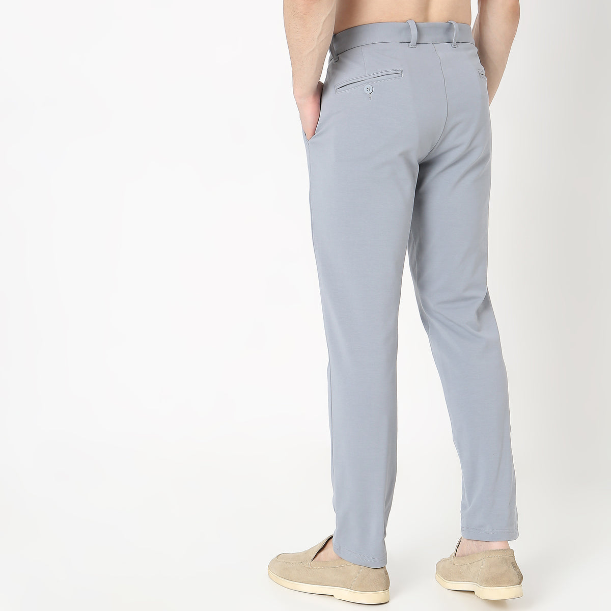 Skinny Fit Solid Mid Rise Chinos