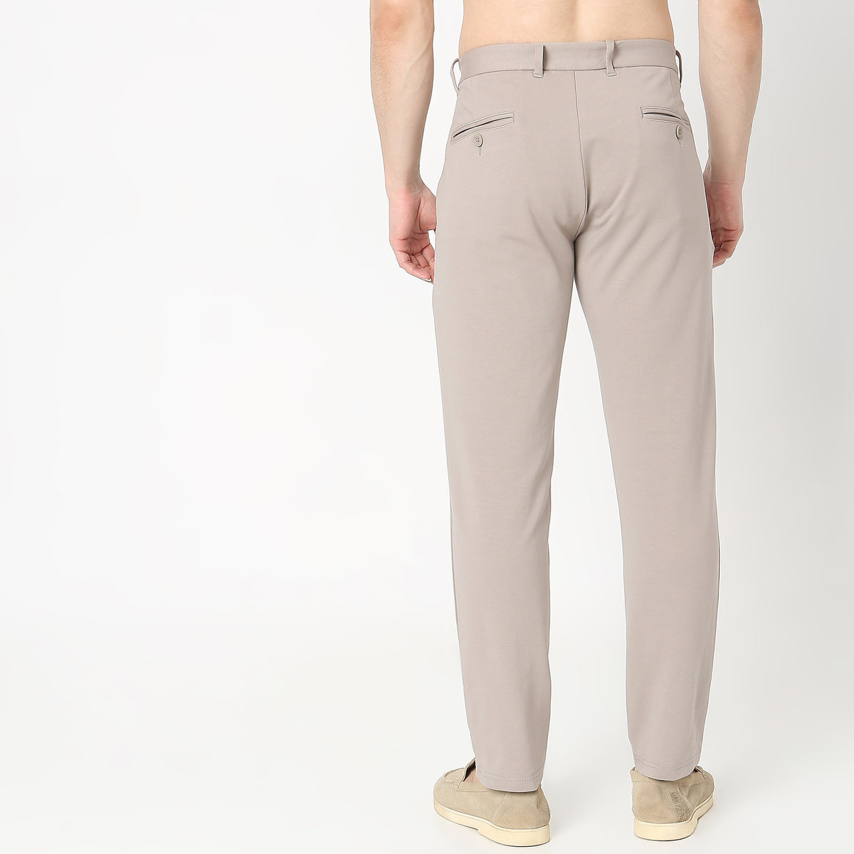 Skinny Fit Solid Mid Rise Chinos