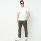 Regular Fit Solid Mid Rise Chinos