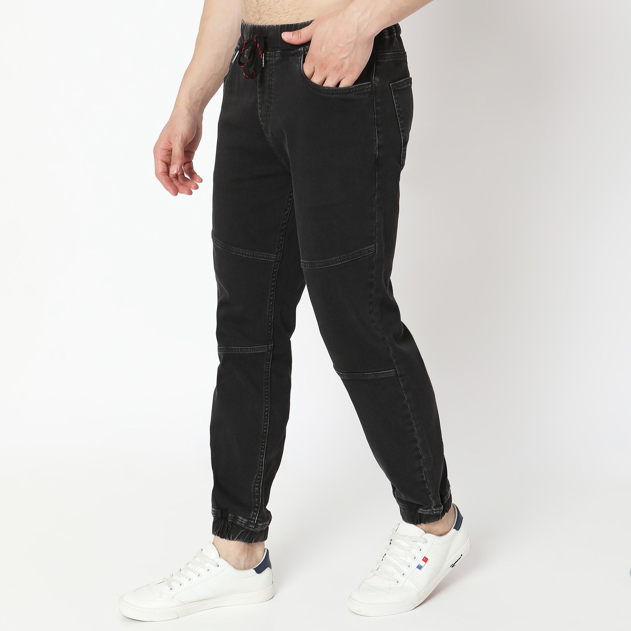 Regular Fit Solid Low Rise Jeans