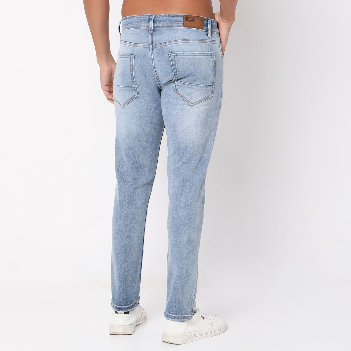 Skinny Comfort Solid Mid Rise Jeans