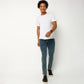 Men Wearing Skinny Comfort Solid Mid Rise Jeans