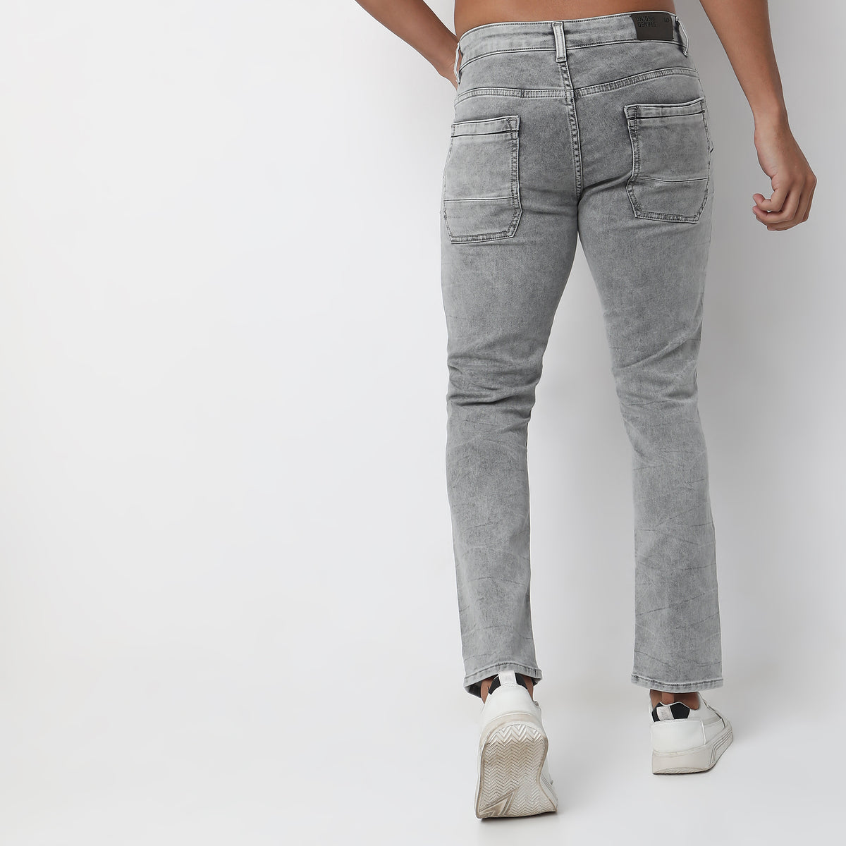 Slim Fit Solid Mid Rise Jeans