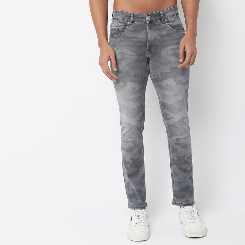 Slim Fit Solid Mid Rise Jeans