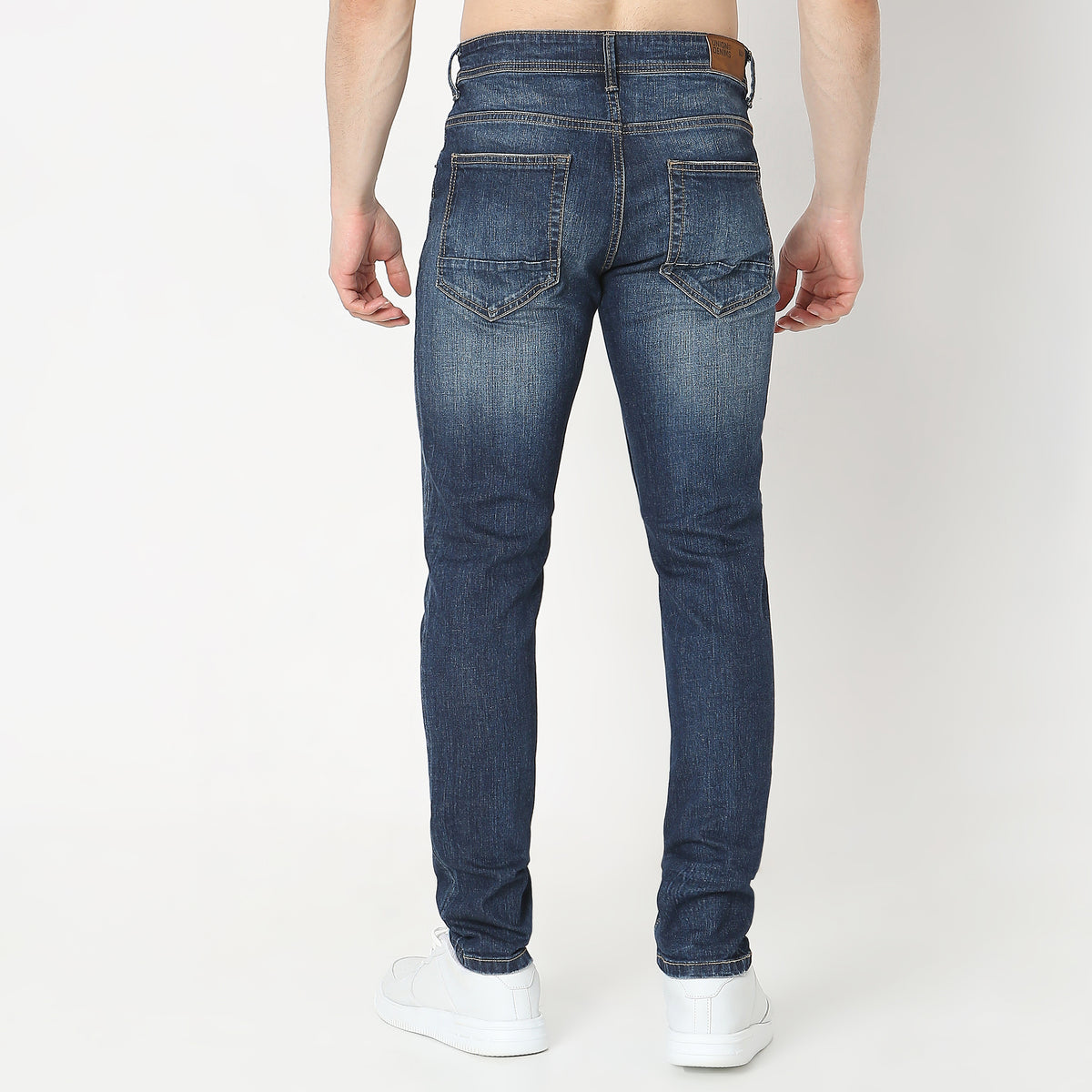 Slim Fit Solid Mid Rise Jeans