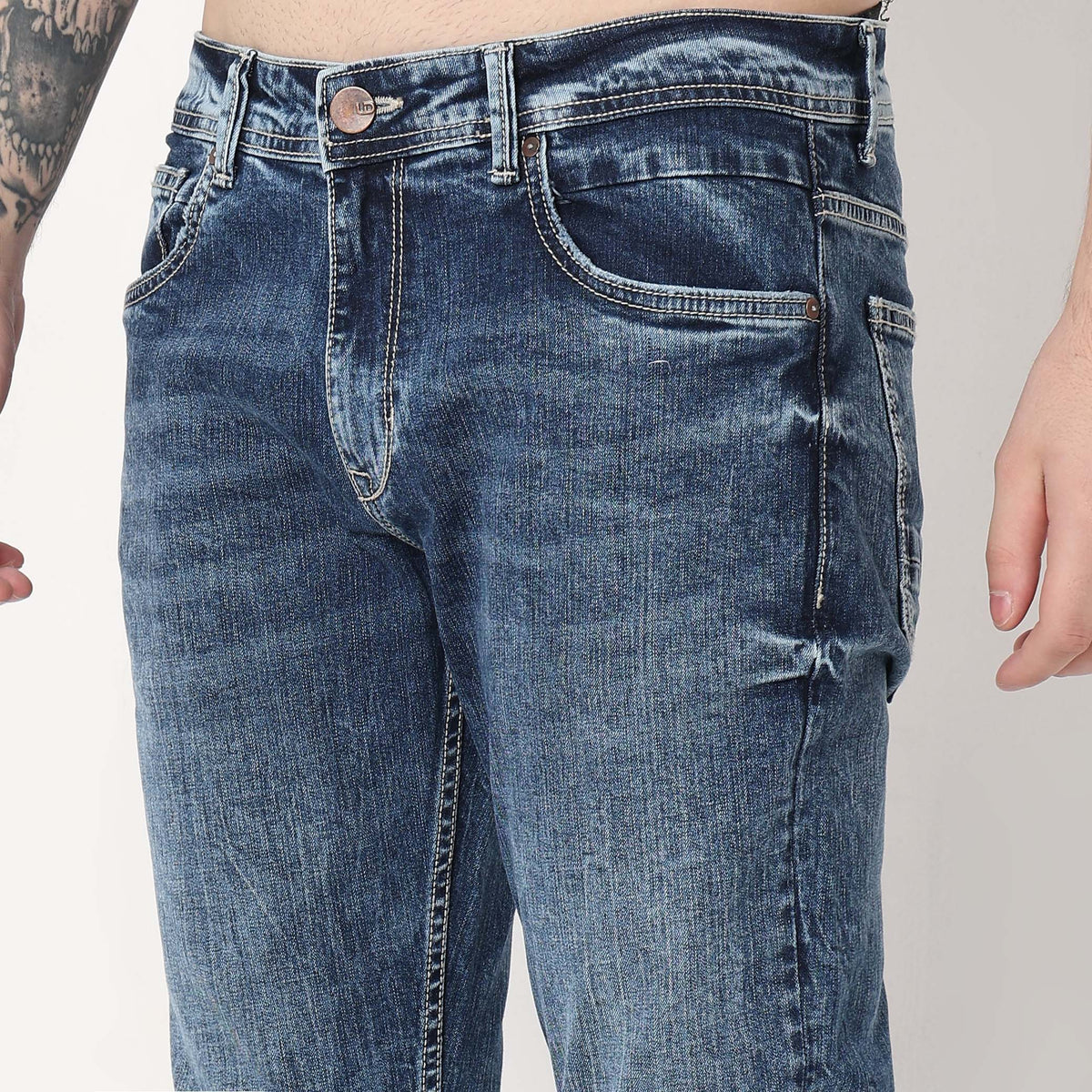 Skinny Comfort Solid Mid Rise Jeans