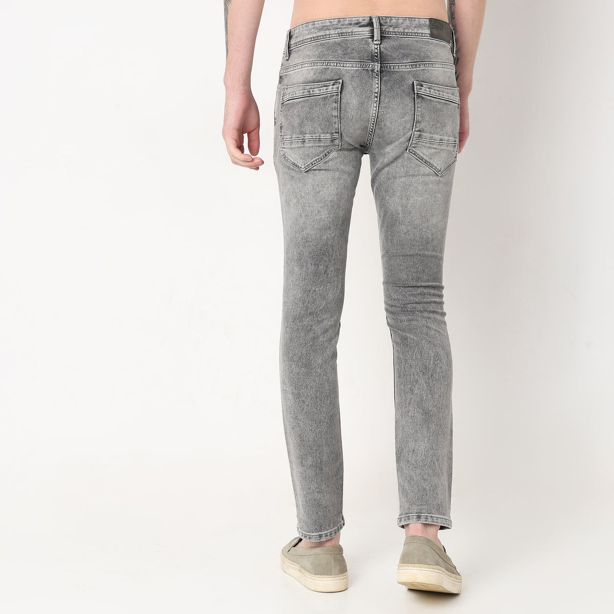 Slim Fit Solid Mid Rise Jeans