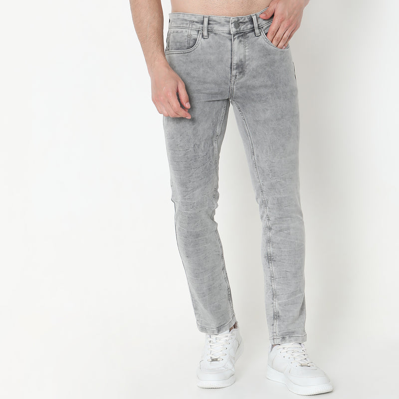 Slim Fit Solid Mid Rise Jeans