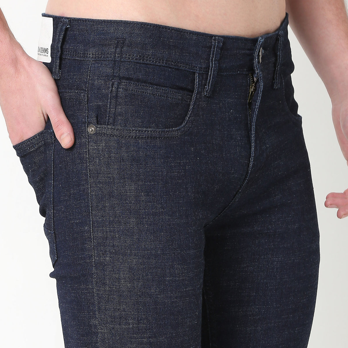 Slim Fit Solid Mid Rise Jeans