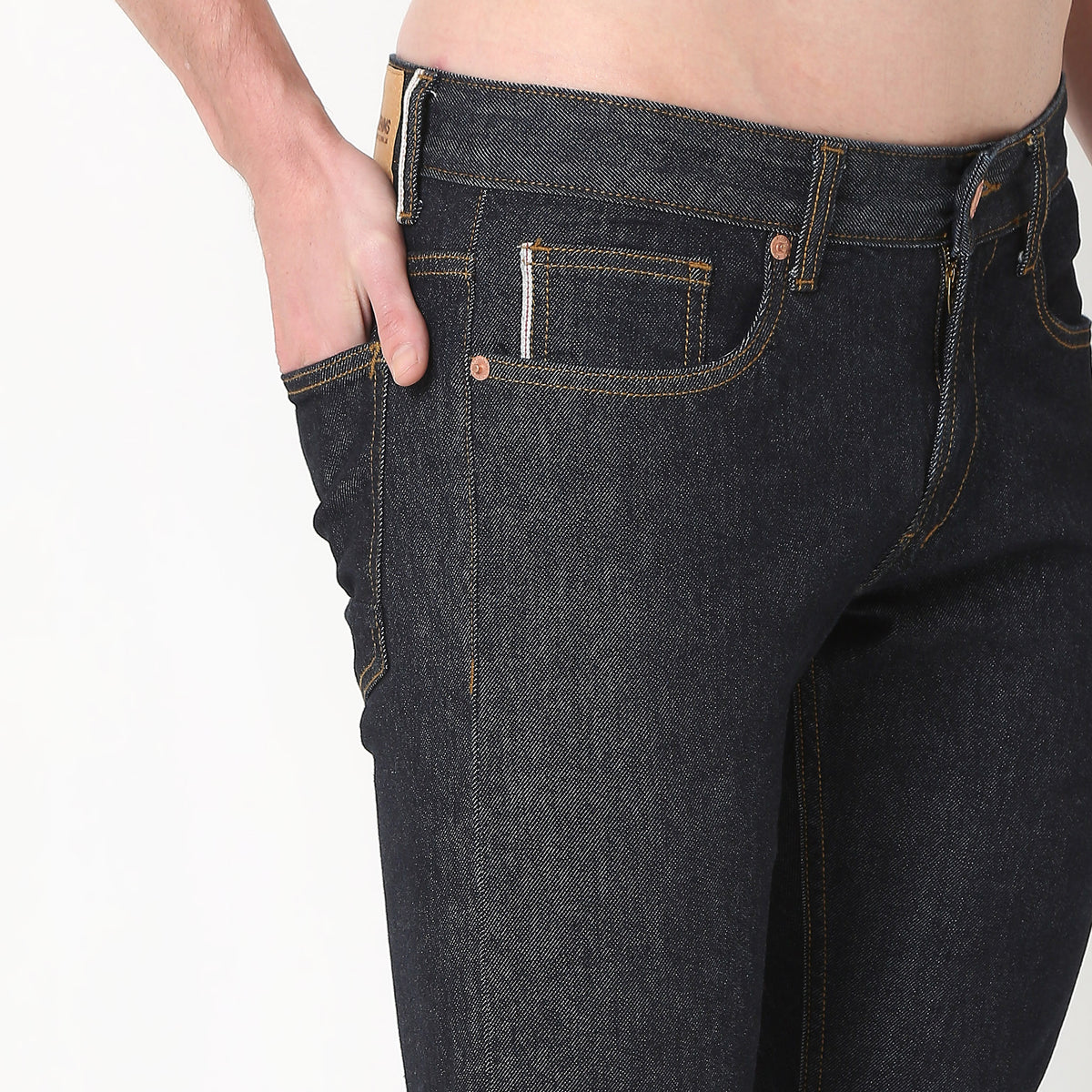 Straight Fit Solid Mid Rise Jeans