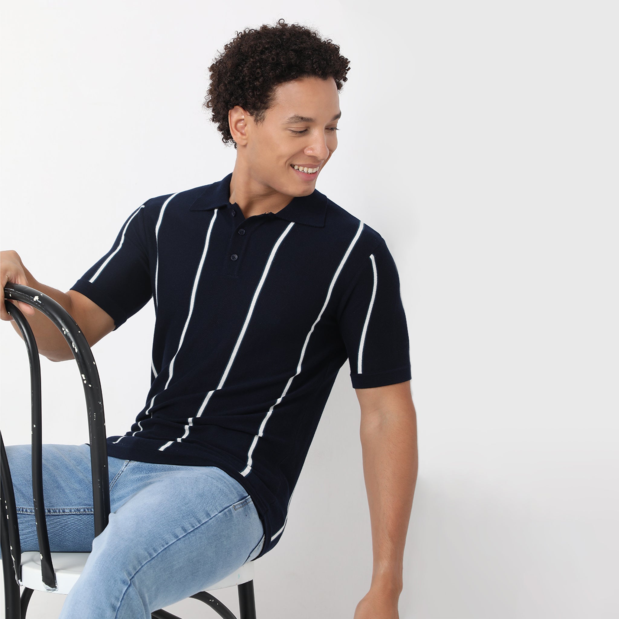 Regular Fit Striped Flatknit T-Shirt