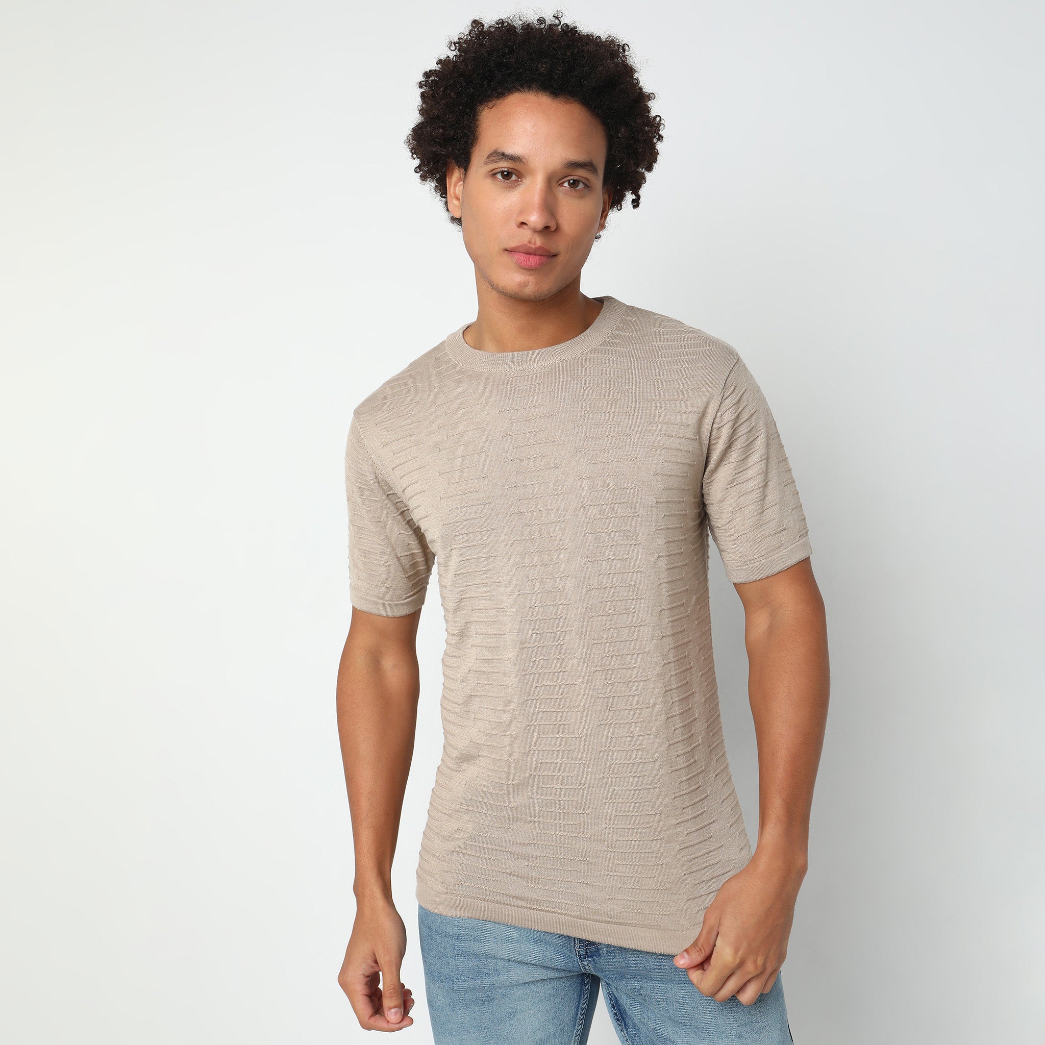 Regular Fit Structured Flatknits T-Shirt