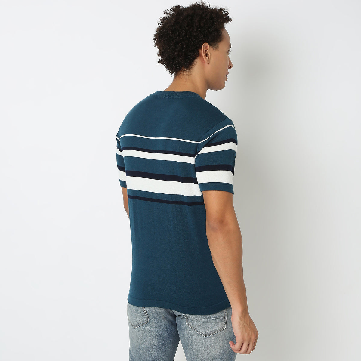 Regular Fit Striped Flatknits T-Shirt