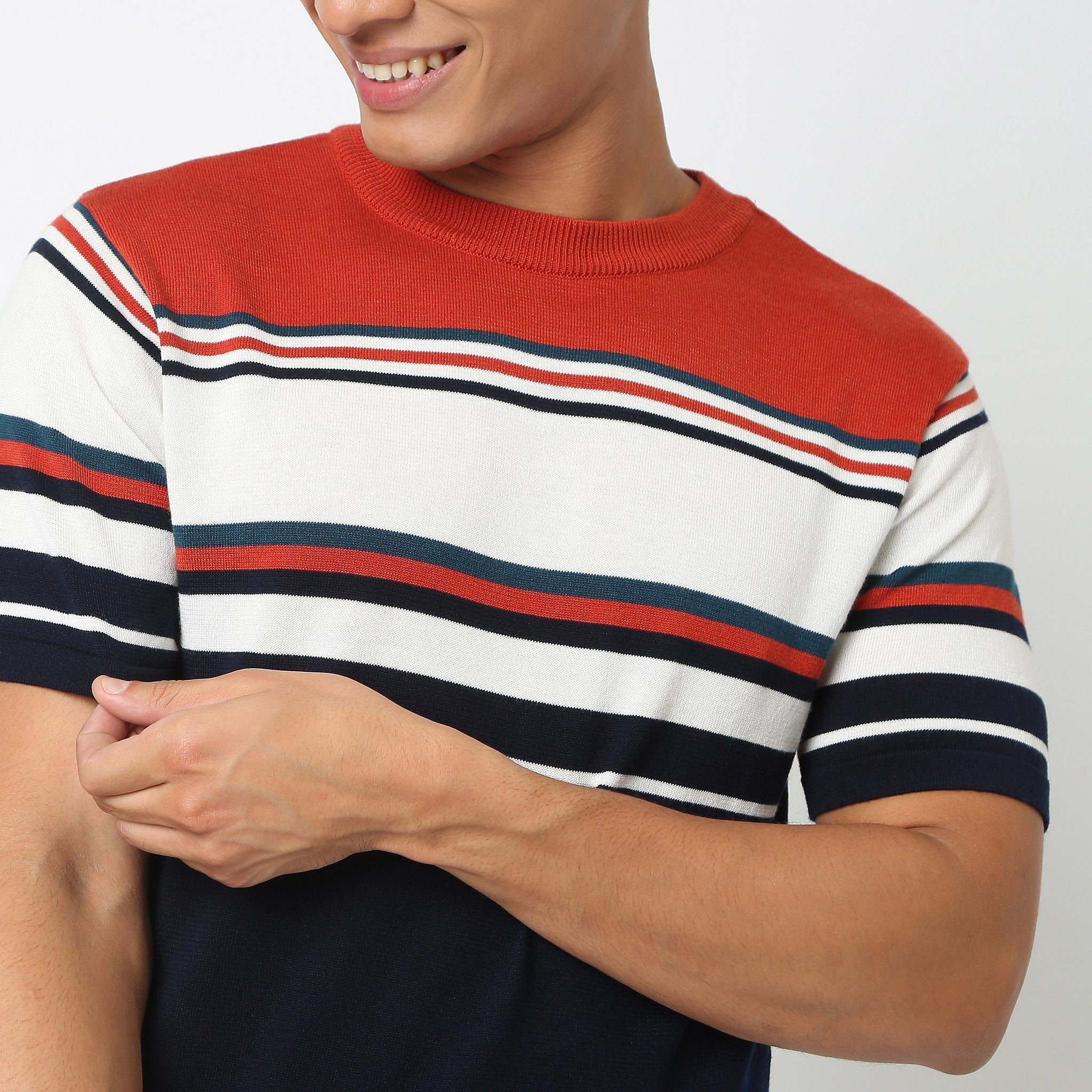 Regular Fit Striped Flatknits T-Shirt