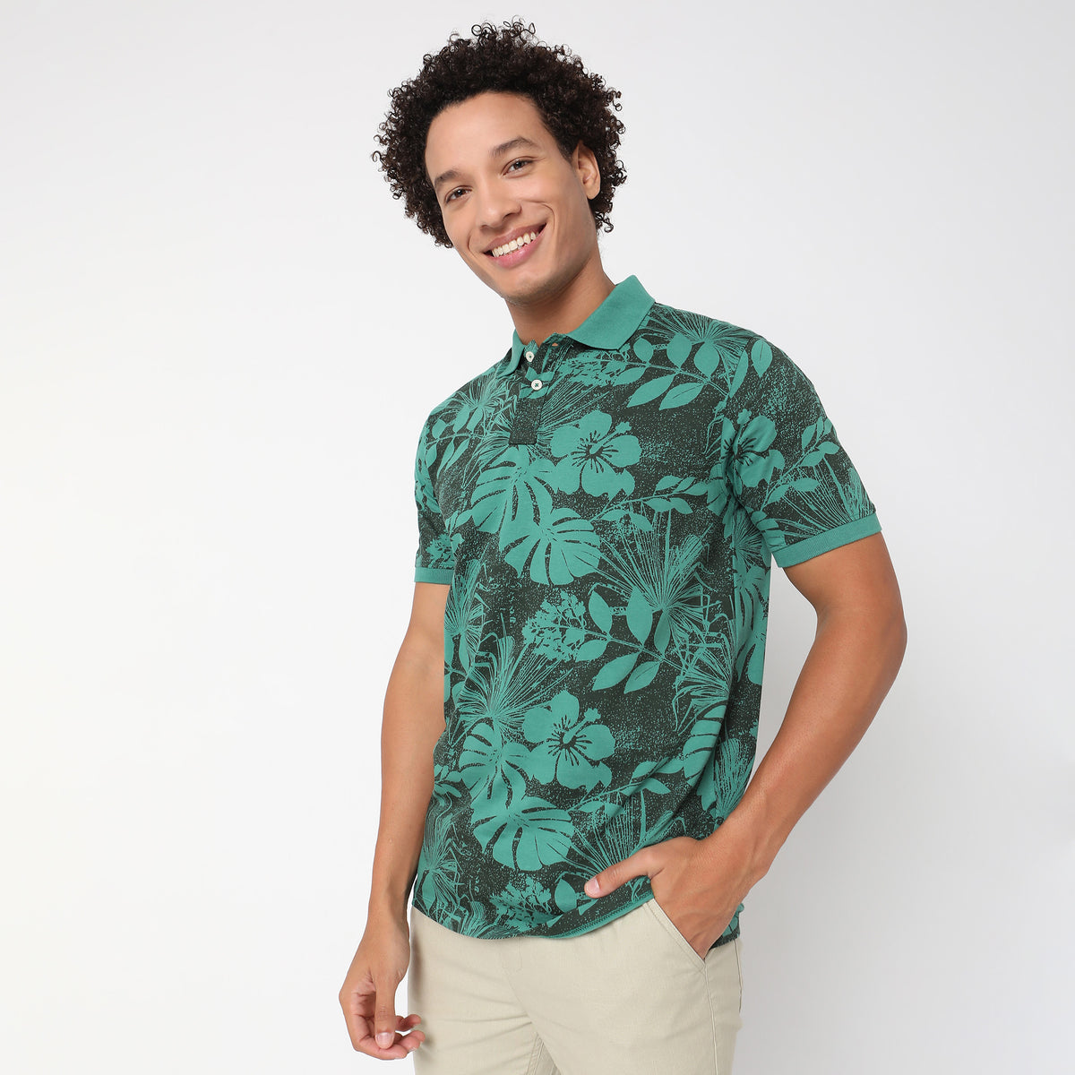 Regular Fit Printed Polo T-Shirt