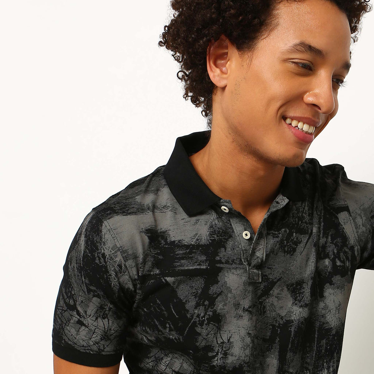 Regular Fit Printed Polo T-Shirt