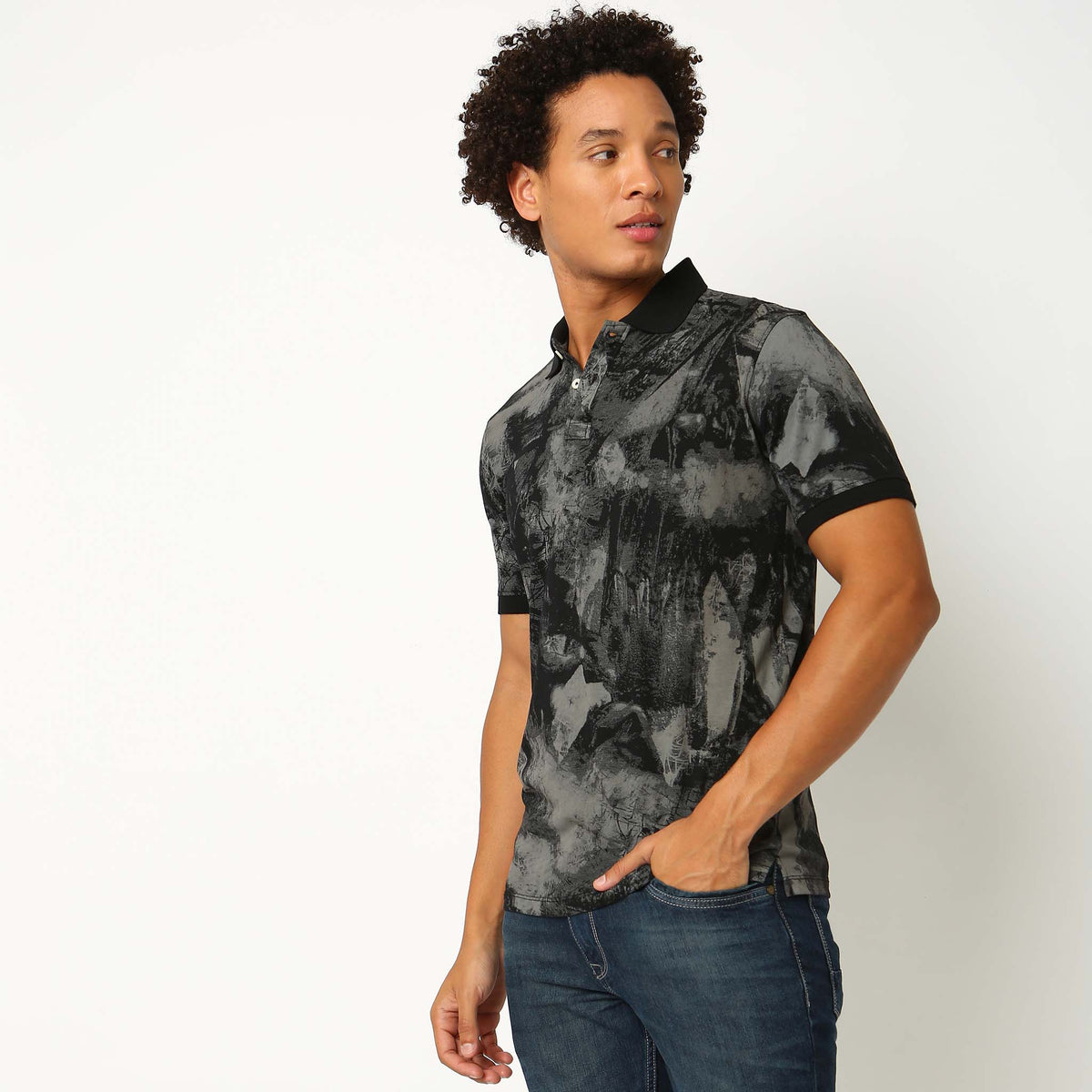 Regular Fit Printed Polo T-Shirt