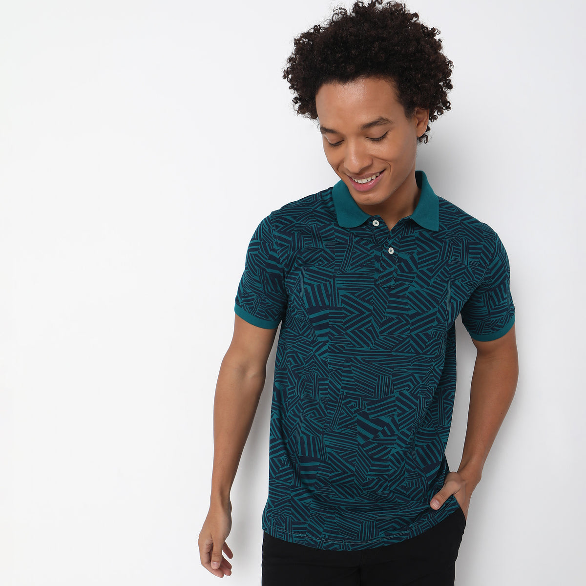 Regular Fit Printed Polo T-Shirt