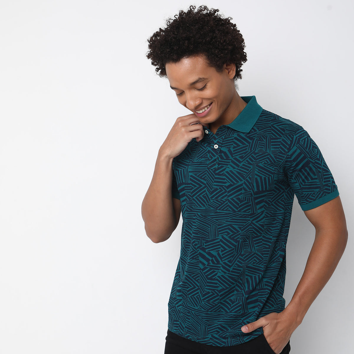 Regular Fit Printed Polo T-Shirt