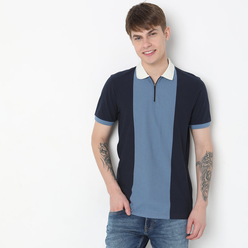 Regular Fit Striped Polo T-Shirt