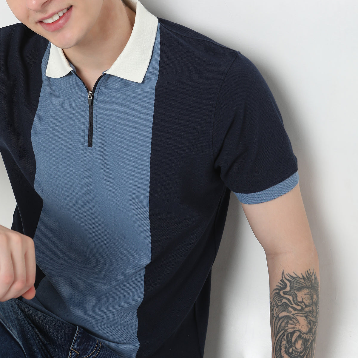 Regular Fit Striped Polo T-Shirt