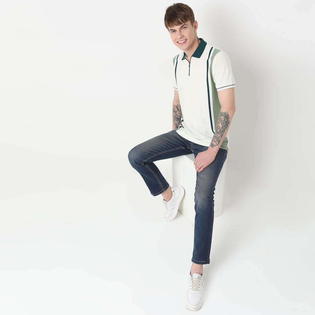 Regular Fit Striped Polo T-Shirt