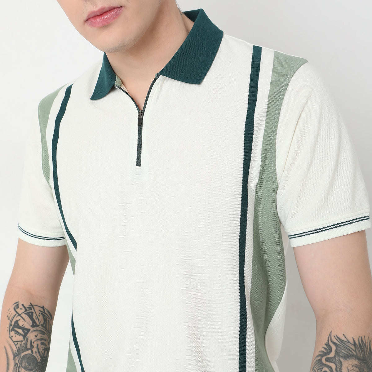 Regular Fit Striped Polo T-Shirt