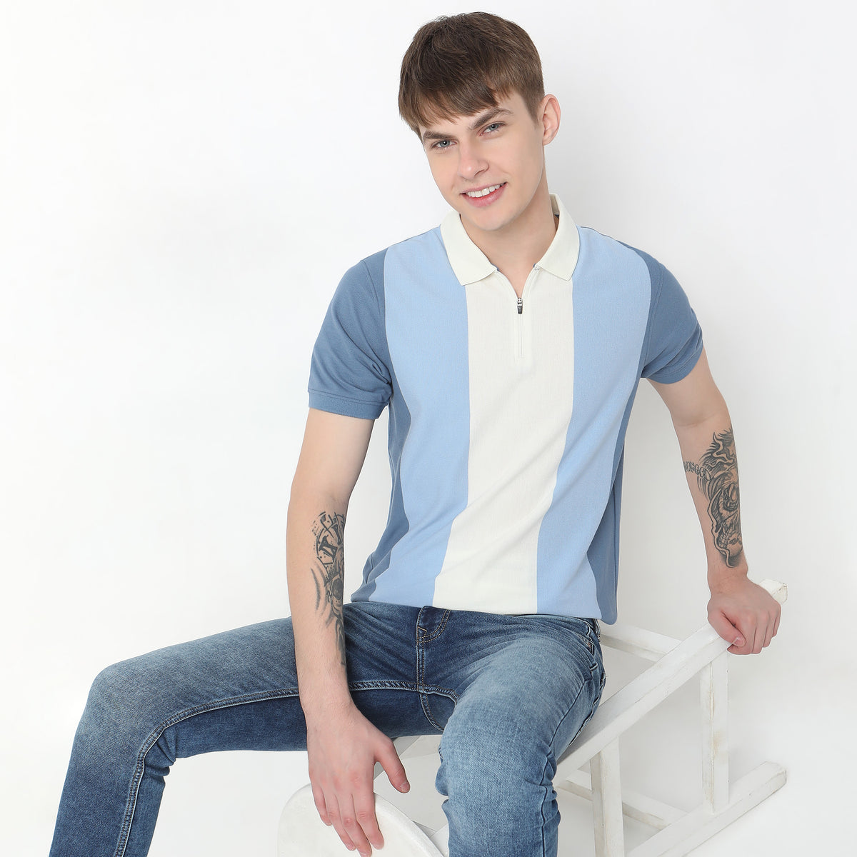 Regular Fit Striped Polo T-Shirt