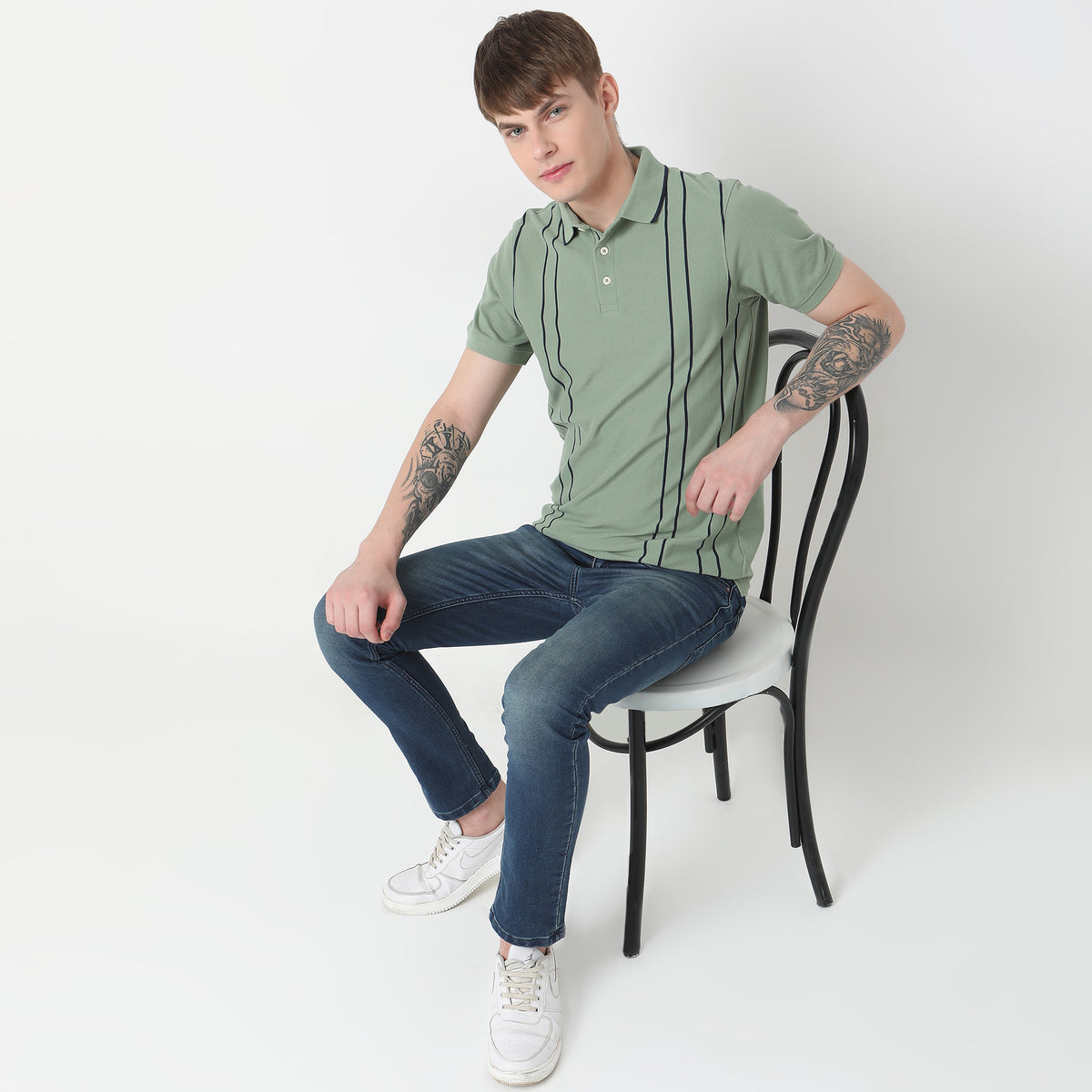 Regular Fit Striped Polo T-Shirt