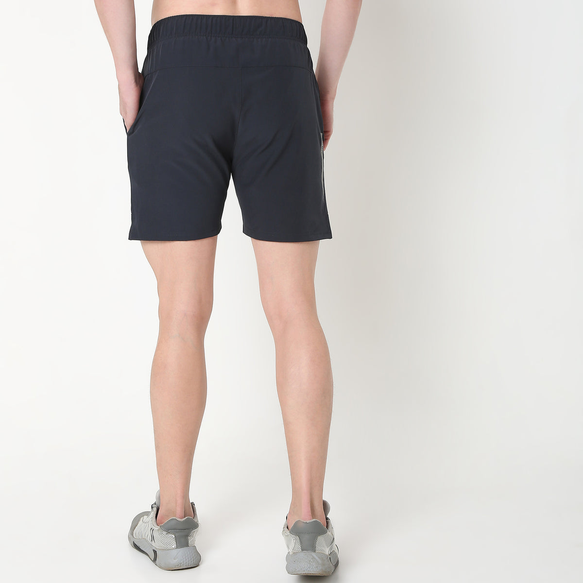 Regular Fit Solid Mid Rise Shorts