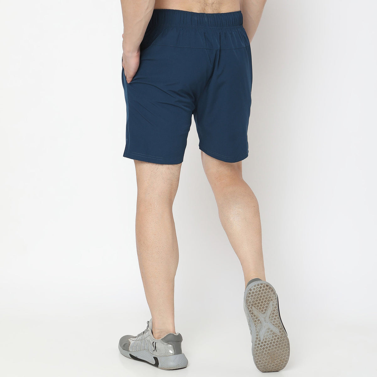 Regular Fit Solid Mid Rise Shorts