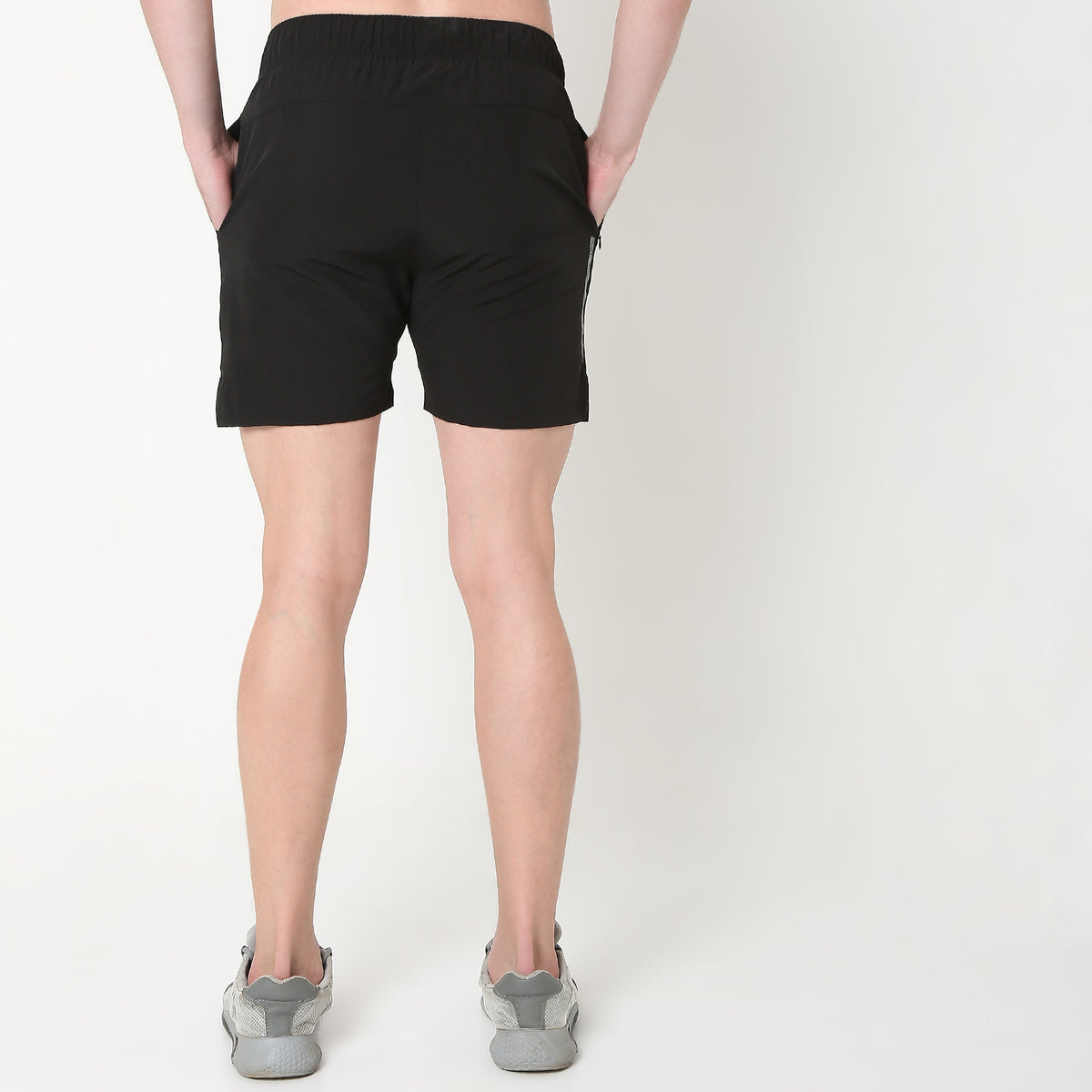 Regular Fit Solid Mid Rise Shorts