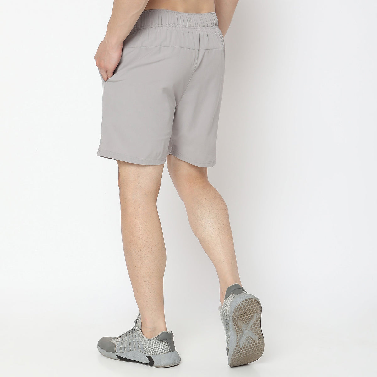 Regular Fit Solid Mid Rise Shorts