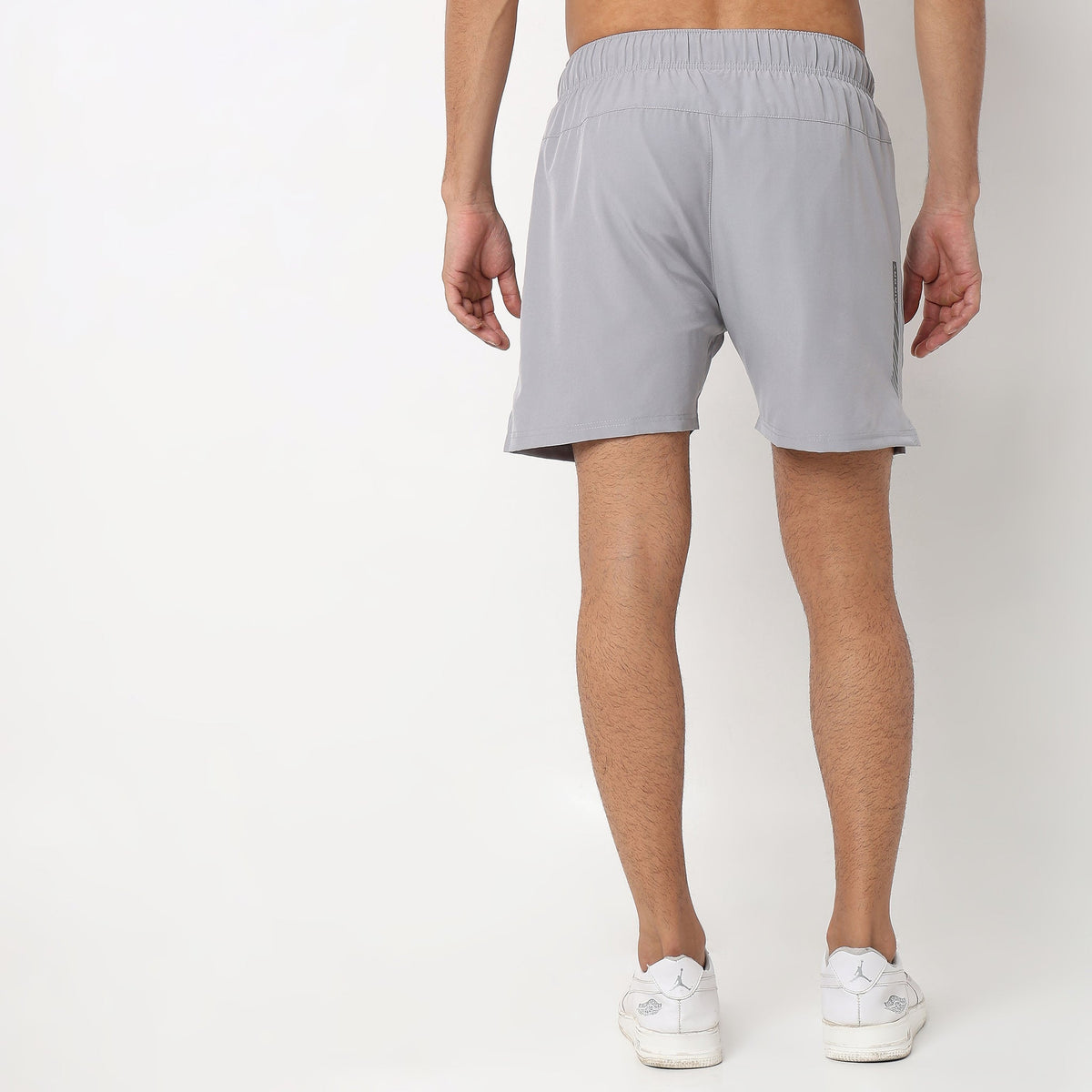 Regular Fit Solid Mid Rise Shorts