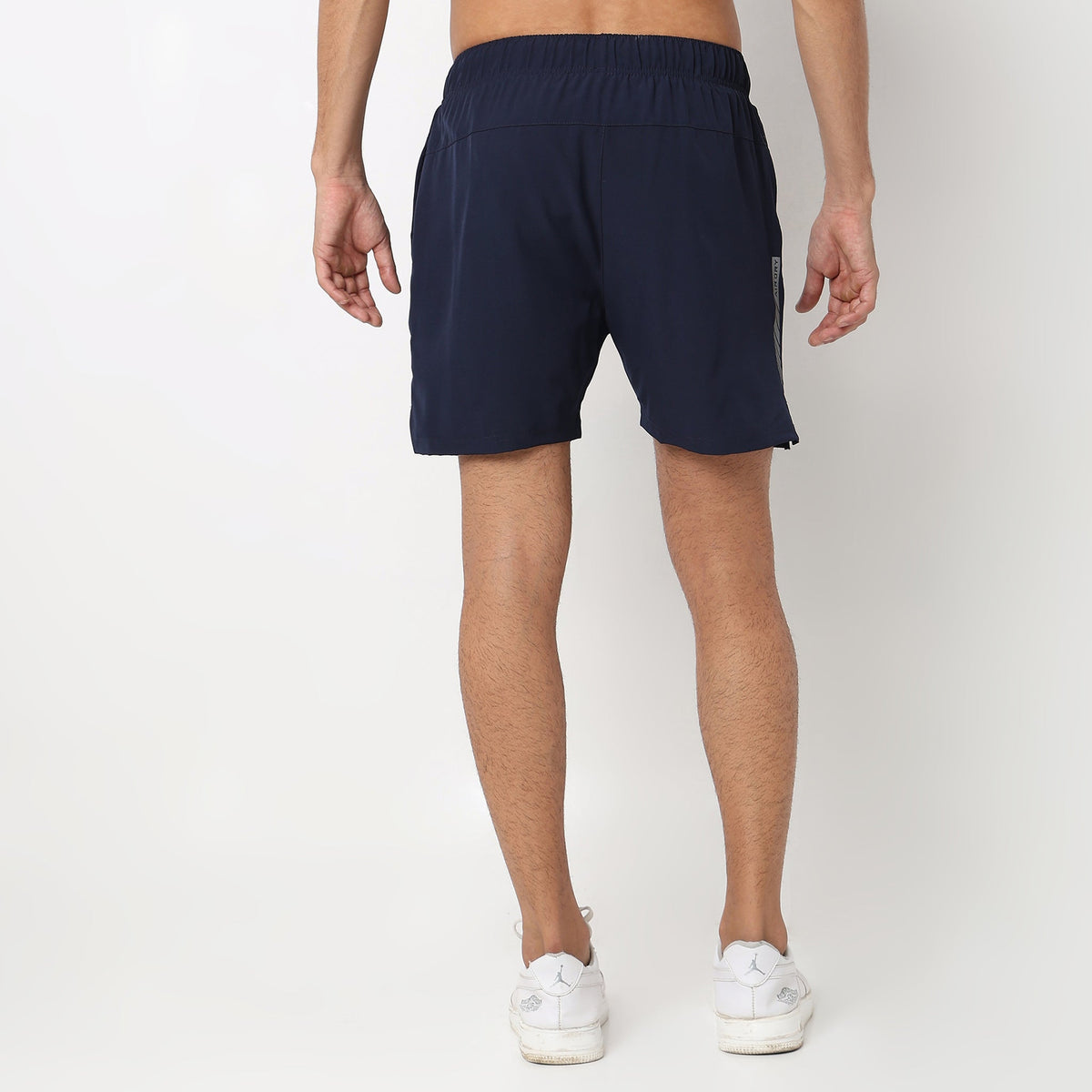 Regular Fit Solid Mid Rise Shorts