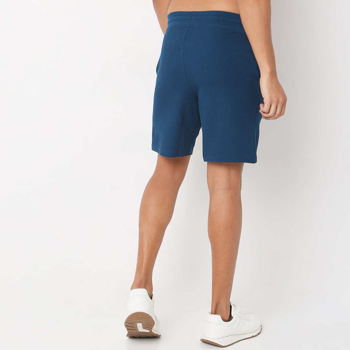 Regular Fit Solid Mid Rise Shorts