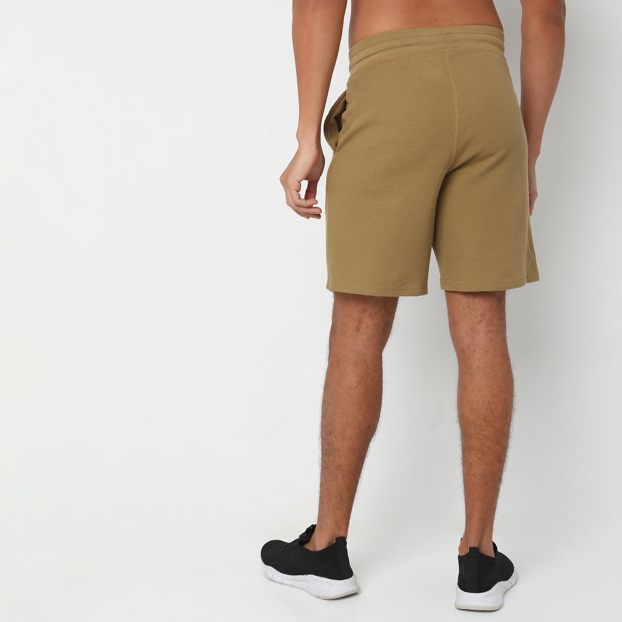 Regular Fit Structured Mid Rise Shorts