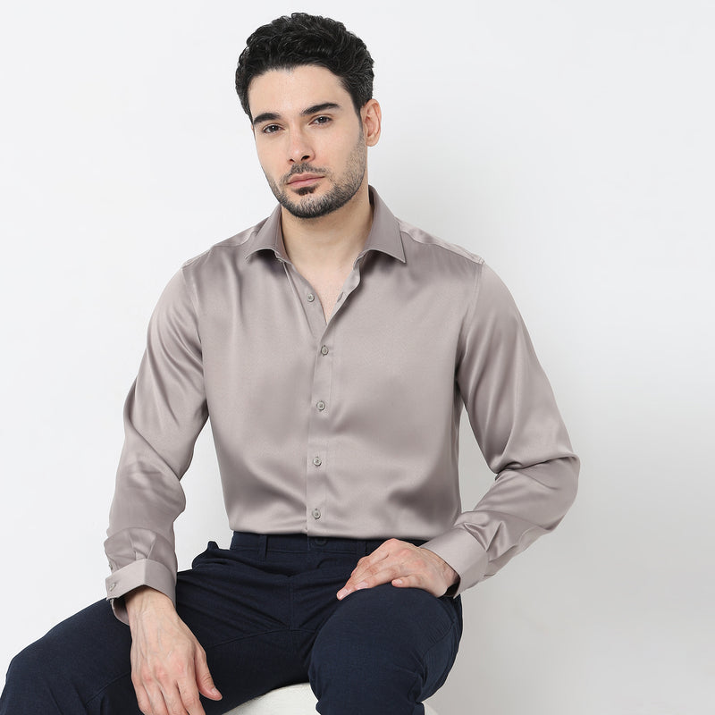 Slim Fit Solid Shirt