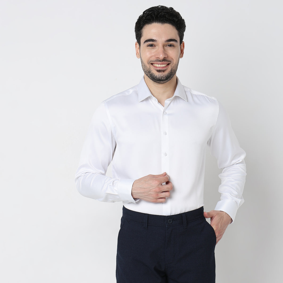 Slim Fit Solid Shirt