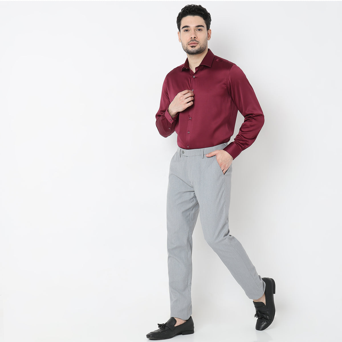 Slim Fit Solid Shirt