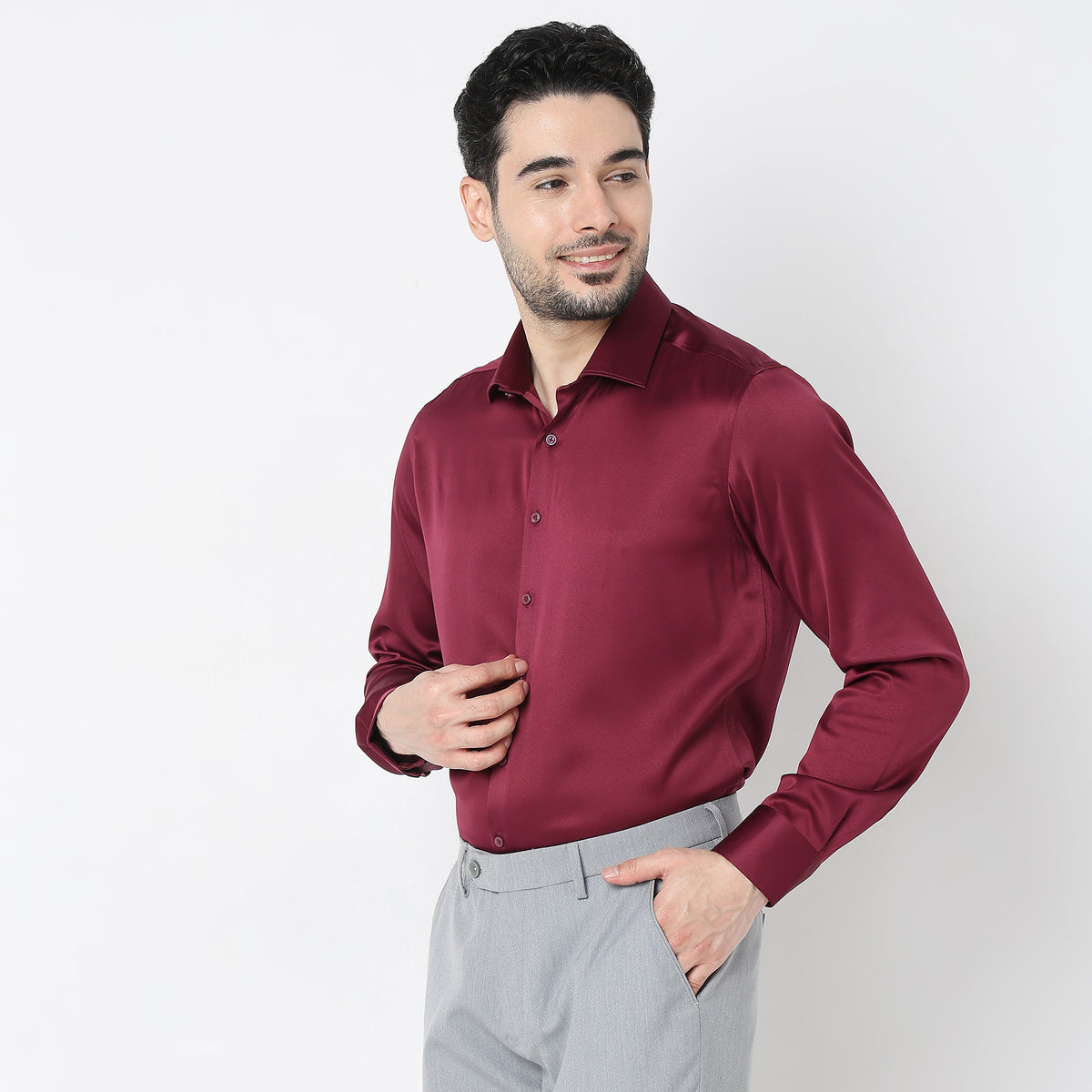 Slim Fit Solid Shirt