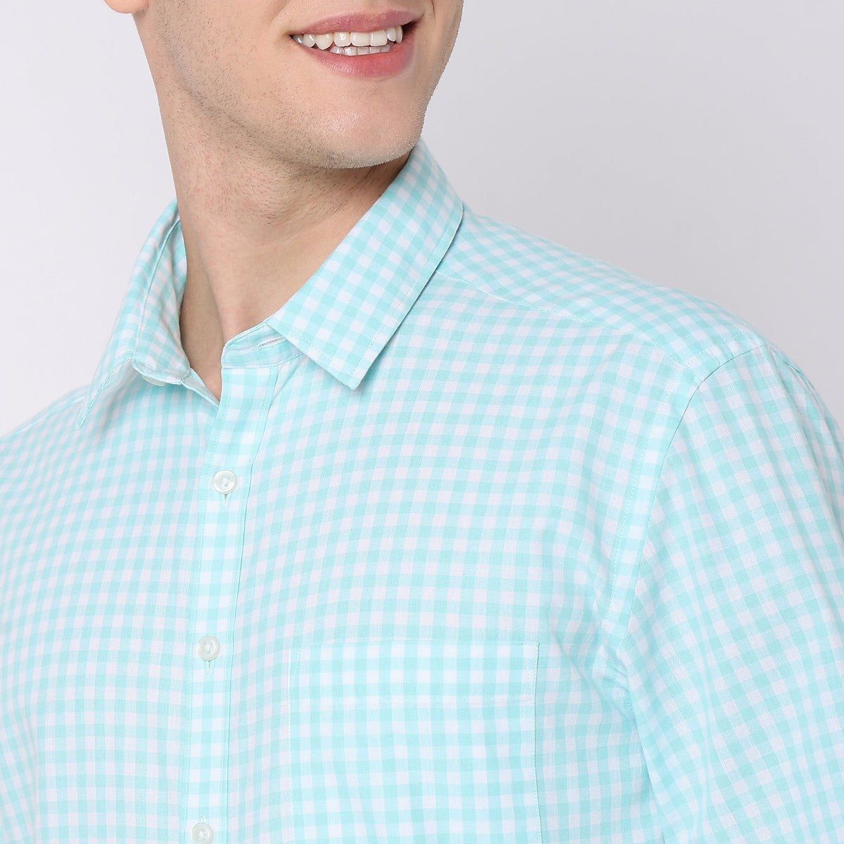 Men Wearing Regular Fit Checkered Shirt